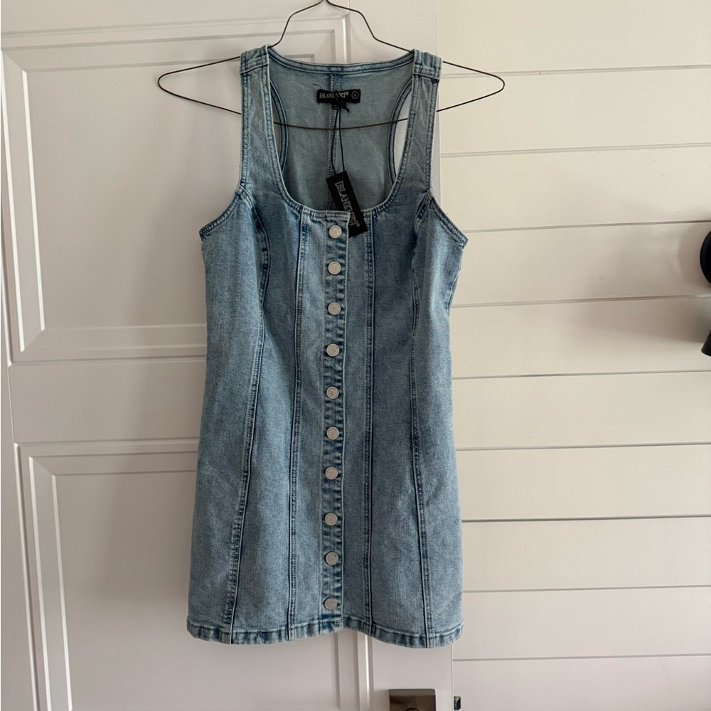 Blank NYC Light Blue Denim Mini Dress